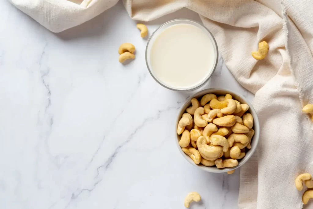 dairy free example is cashew milk